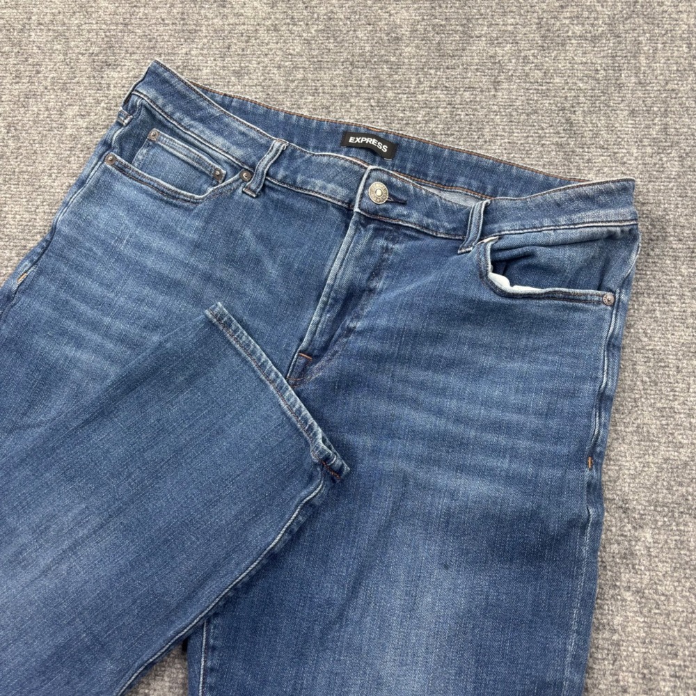 Express Jeans 36x29 Blue Relaxed Fit Straight Leg Denim Mens